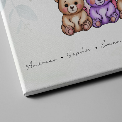 Leinwand Familie Bärchen Familienporträt Geschenk für Mama Papa Oma Opa 4