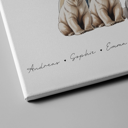 Leinwand Personalisiert Familie Eisbär Familienporträt Geschenk für Papa Mama Oma Opa 4