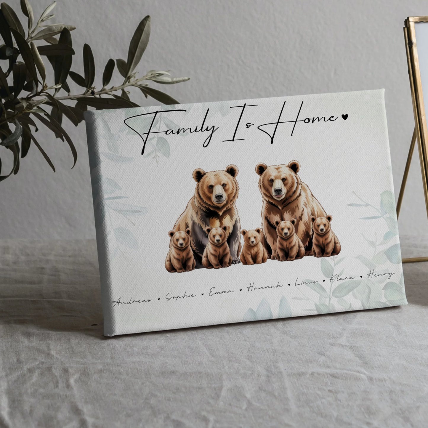 Familien Leinwand Bären Familienporträt Geschenk für Oma Opa Mama Papa 5