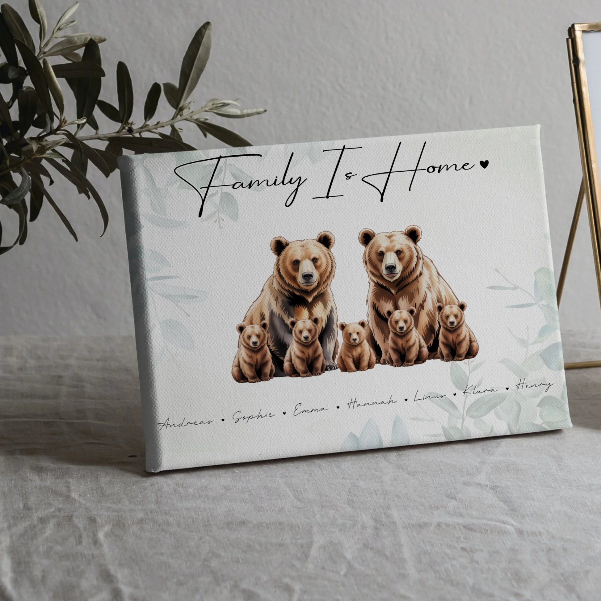 Familien Leinwand Bären Familienporträt Geschenk für Oma Opa Mama Papa 5