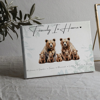 Familien Leinwand Bären Familienporträt Geschenk für Oma Opa Mama Papa 5