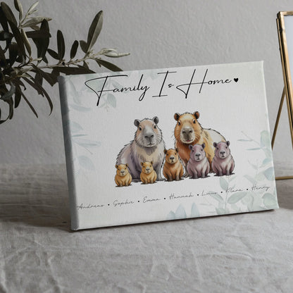 Familien Leinwand Personalisiert Capybara Familienporträt Geschenk für Mama Papa Oma Opa 5
