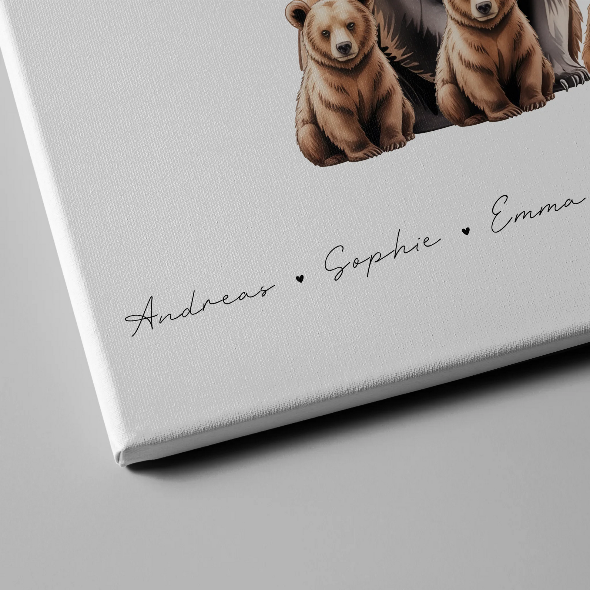 Leinwand Sprüche Familie Bären Familienporträt Geschenk für Papa Mama Oma Opa 4