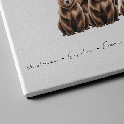 Familien Leinwand Braunbären Familienporträt Geschenk für Mama Papa Oma Opa 4