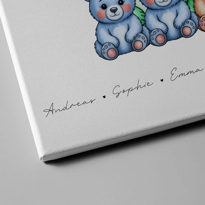 Leinwand Spruch Familie Bärchen Familienporträt Geschenk für Oma Opa Mama Papa 4