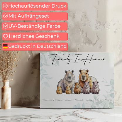 Familien Leinwand Personalisiert Capybara Familienporträt Geschenk für Mama Papa Oma Opa 7