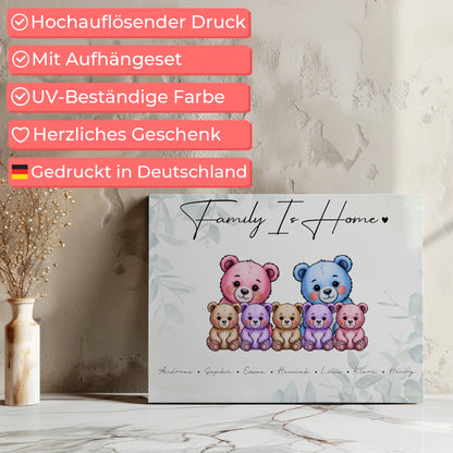 Leinwand Familie Bärchen Familienporträt Geschenk für Mama Papa Oma Opa 7