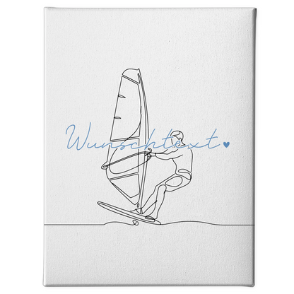 Lineart Leinwand Personalisiert Windsurfen Geschenk Sohn & Bruder 1