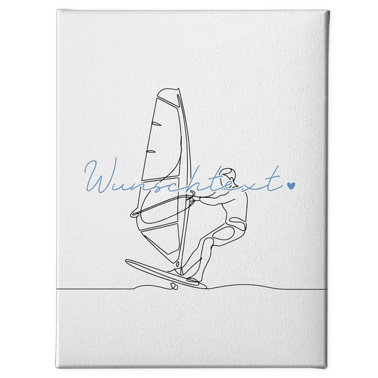 Lineart Leinwand Personalisiert Windsurfen Geschenk Sohn & Bruder 1