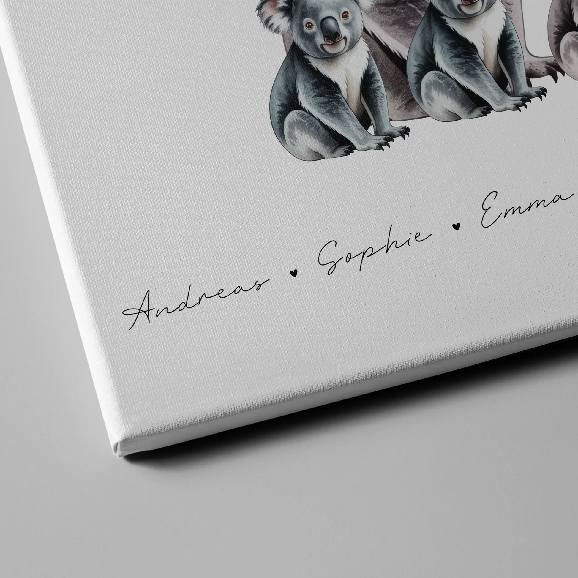 Personalisierte Leinwand Familie Koala Familienporträt Geschenk für Papa Mama Oma Opa 4