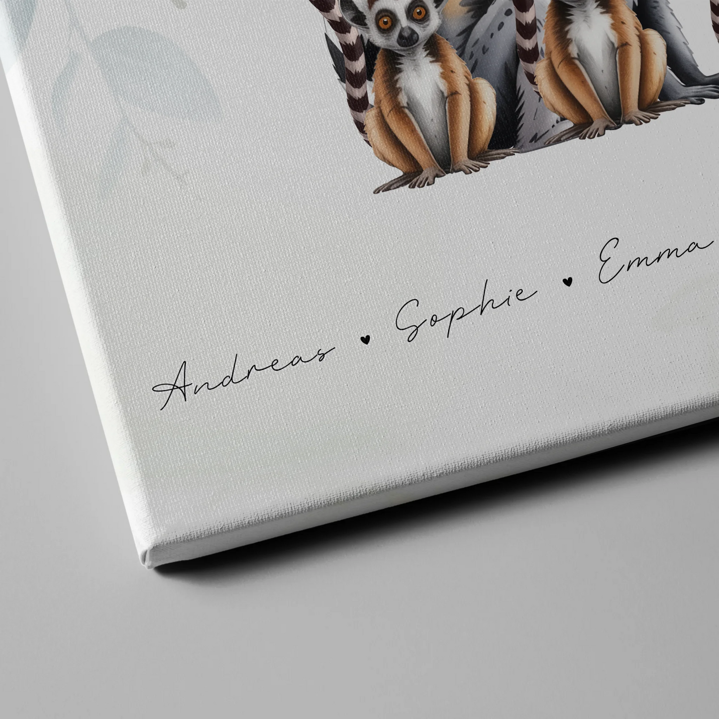 Familien Leinwand Personalisiert Lemur Familienporträt Geschenk für Papa Mama Oma Opa 4