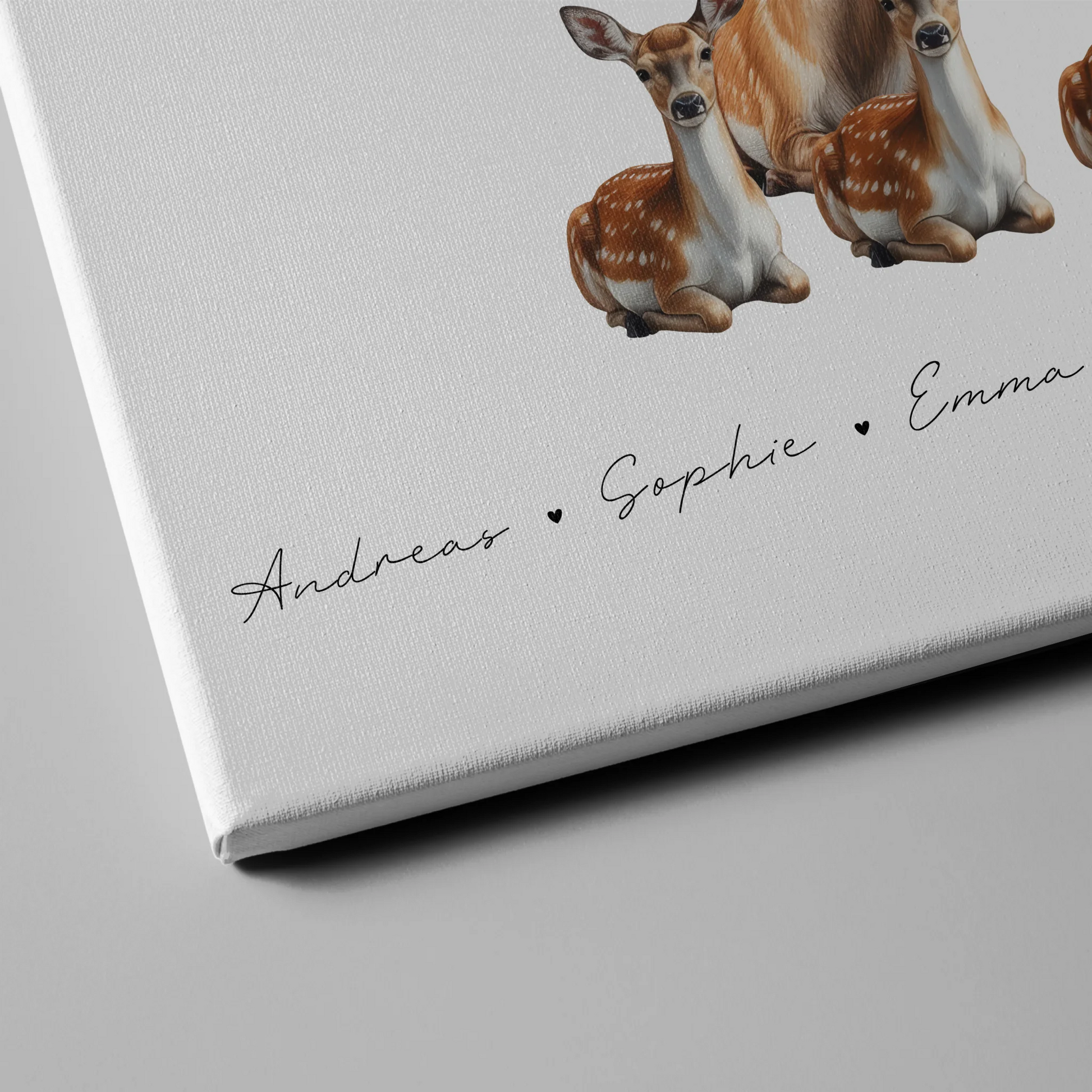 Leinwand Familienbild Personalisiert Mit Vorschau Reh Familienporträt Geschenk für Mama Papa Oma Opa 4