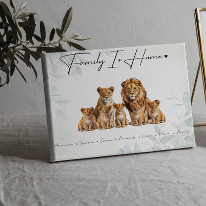 Leinwand Sprüche Familie Löwen Familienporträt Geschenk für Mama Papa Oma Opa 5