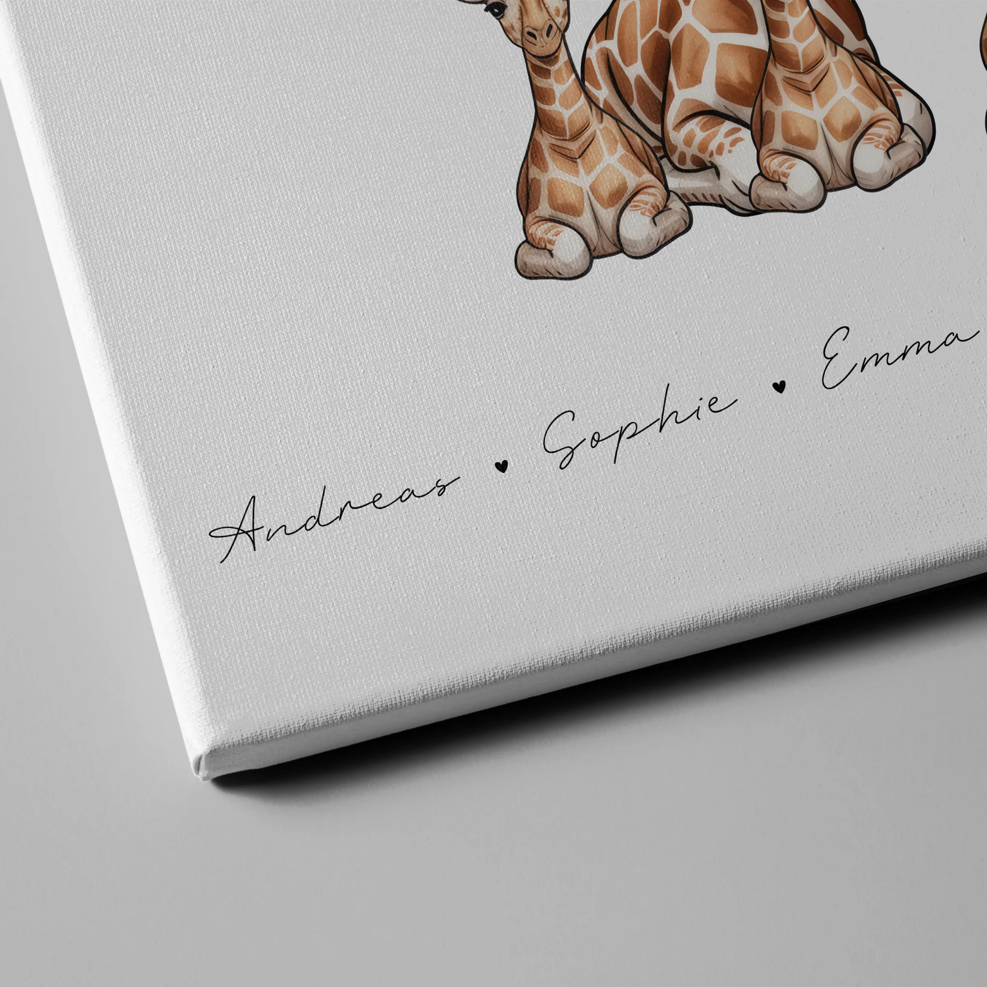 Familien Leinwand Personalisiert Giraffe Familienporträt Geschenk für Papa Mama Oma Opa 4