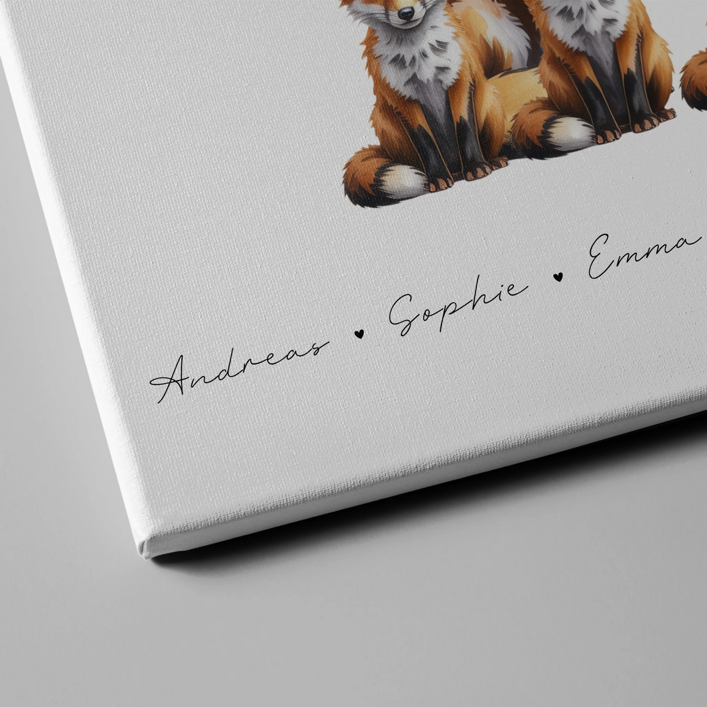 Leinwand Personalisiert Familie Fuchs Familienporträt Geschenk für Papa Mama Oma Opa 4