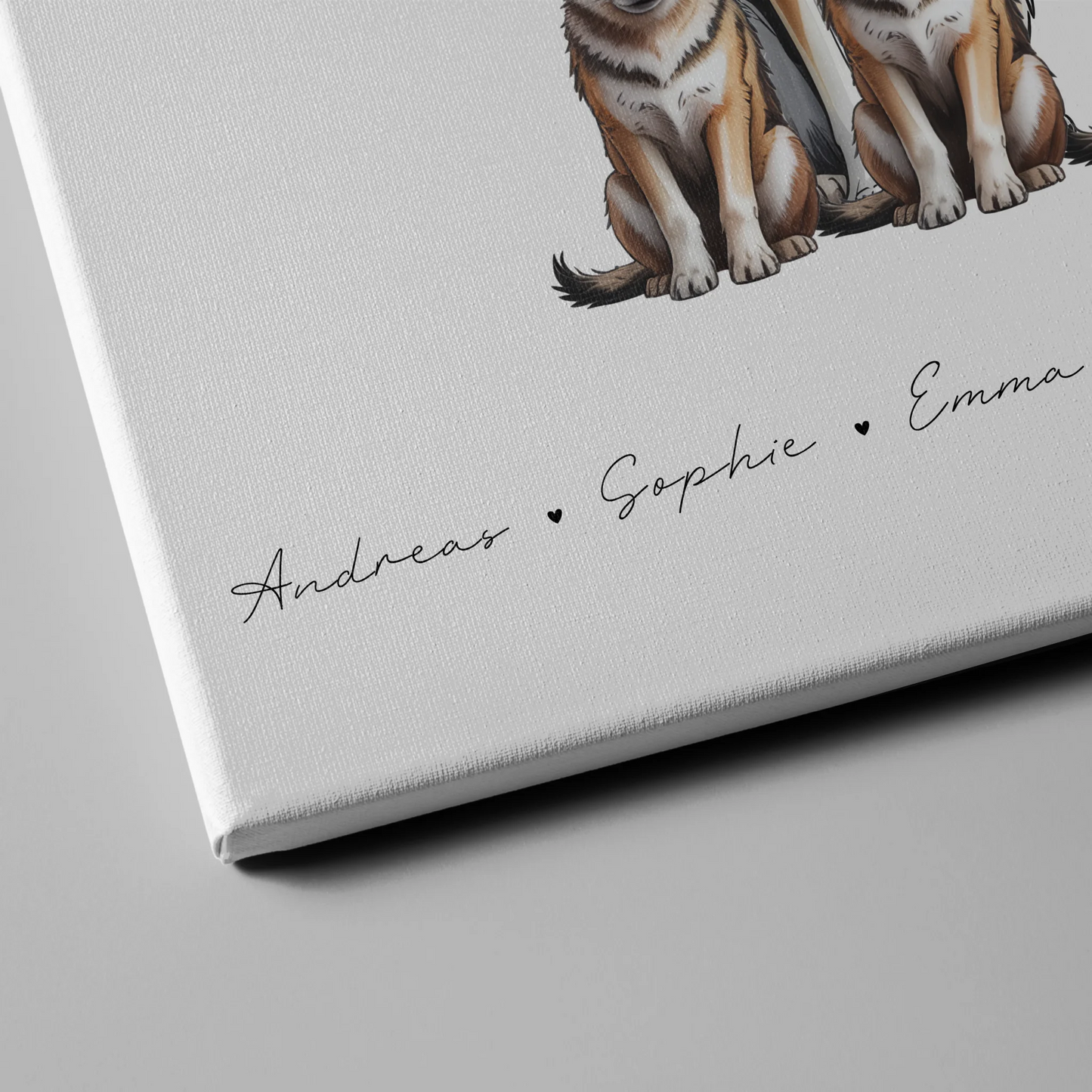 Familien Leinwand Mit Namen Wolf Familienporträt Geschenk für Mama Papa Oma Opa 4