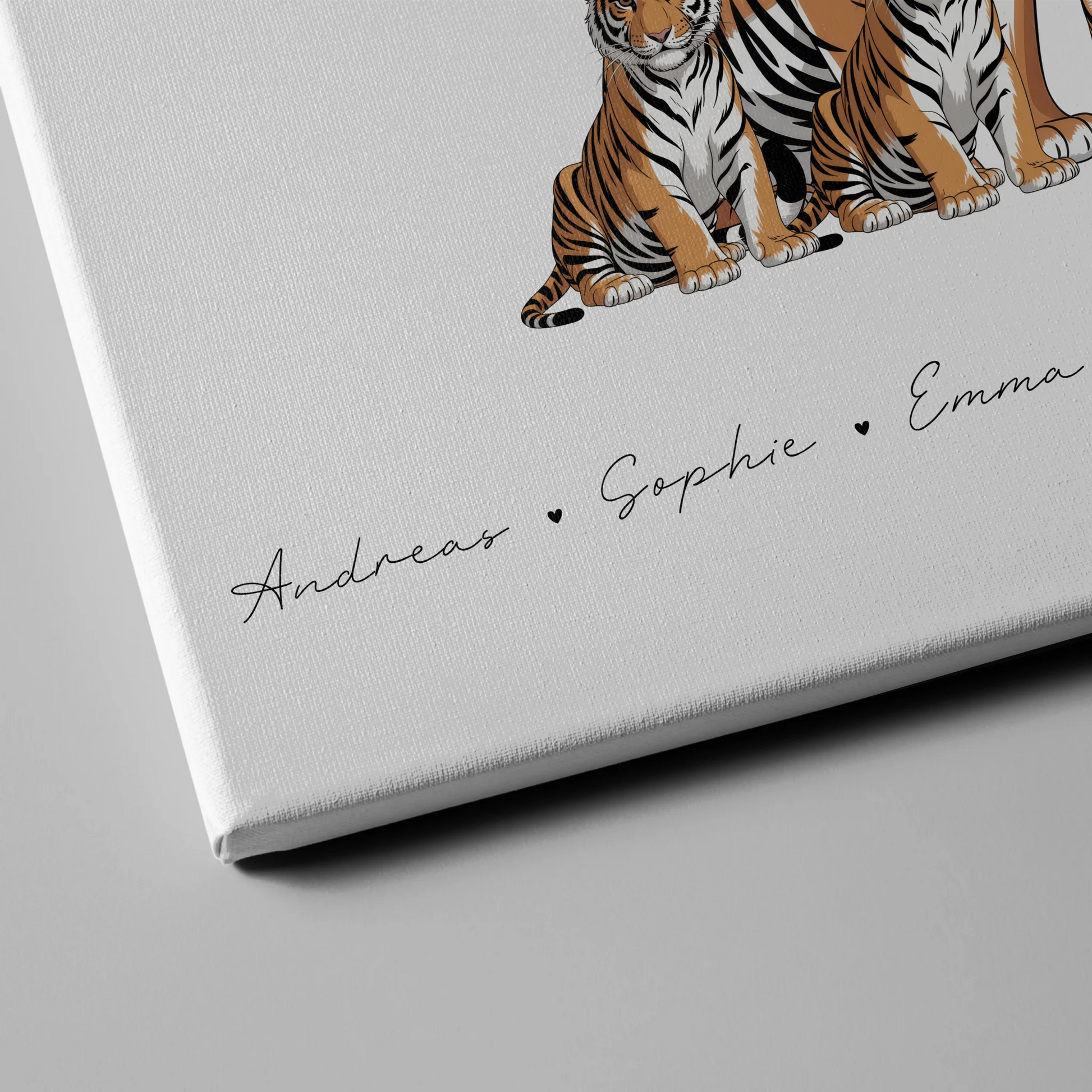Leinwand Familie Mit Namen Tiger Familienporträt Geschenk für Mama Papa Oma Opa 4