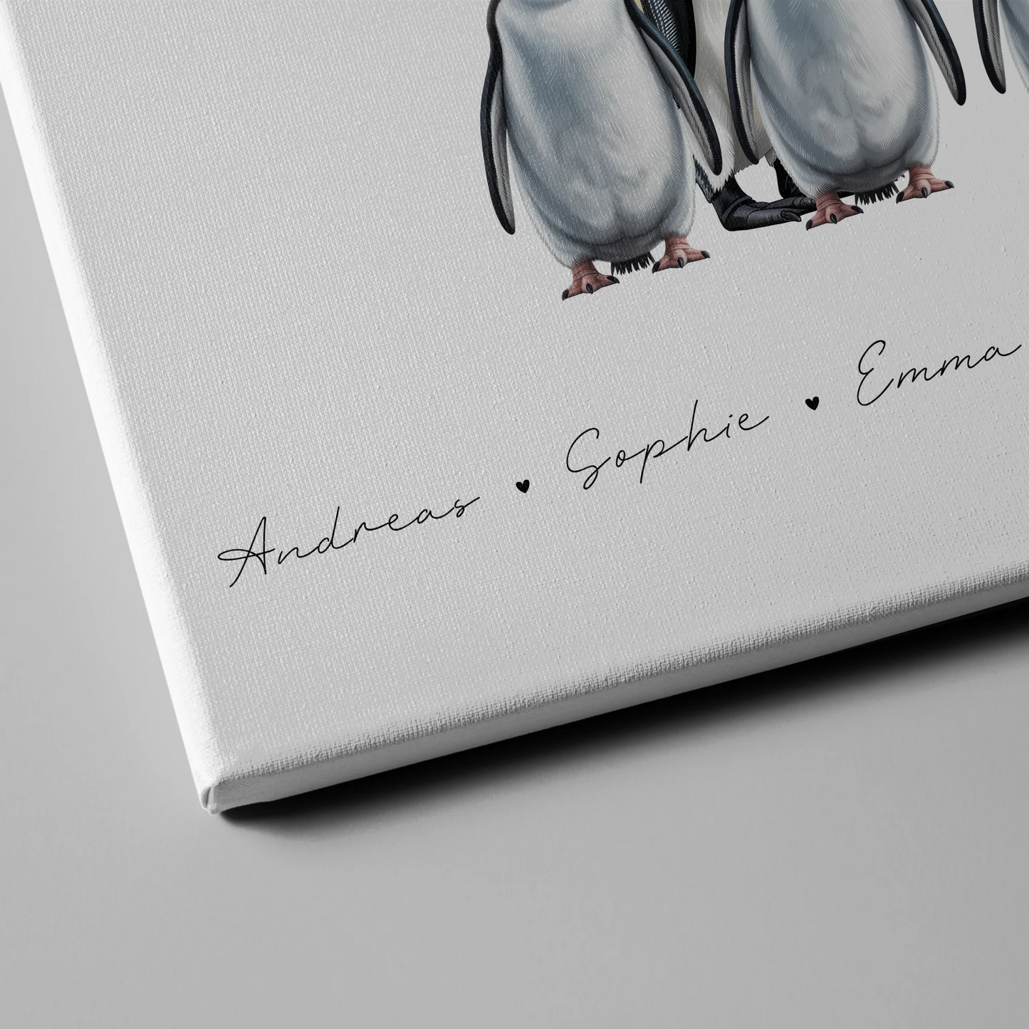 Familien Leinwand Pinguin Familienporträt Geschenk für Oma Opa Mama Papa 4
