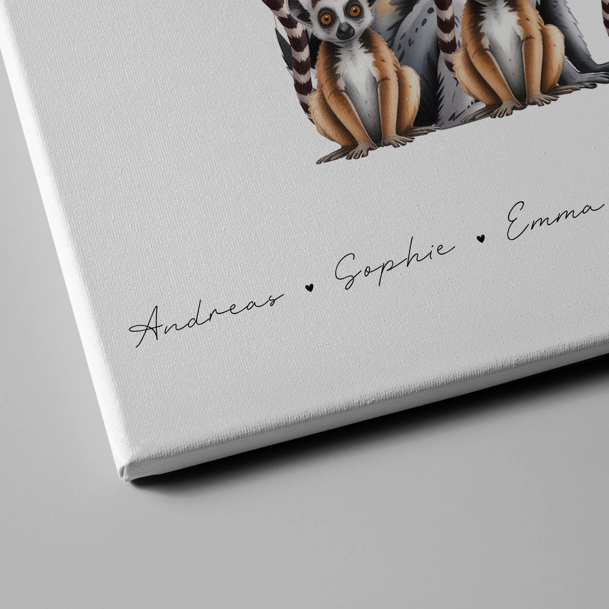 Familie Personalisierte Leinwand Lemur Familienporträt Geschenk für Mama Papa Oma Opa 4