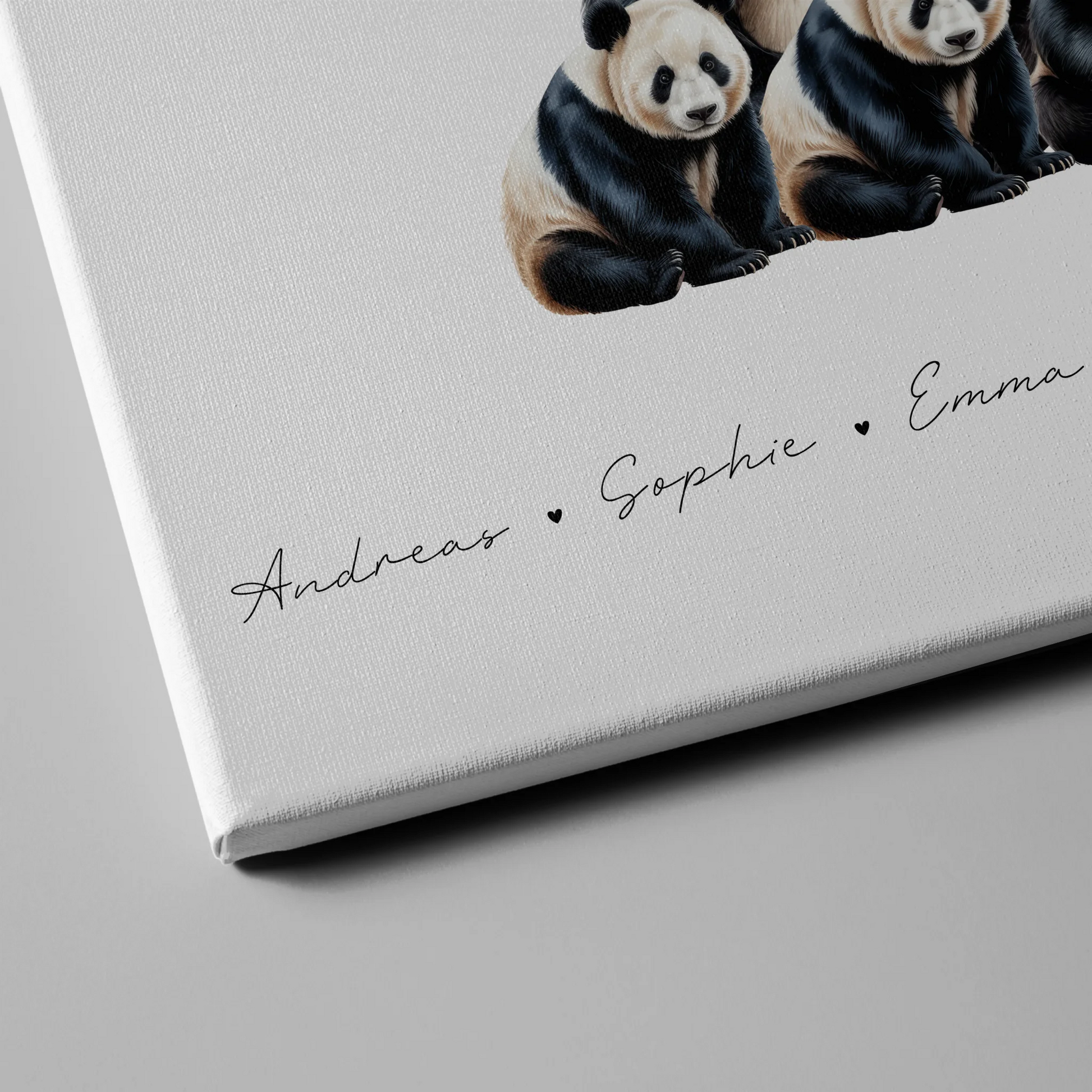 Leinwand Familie Panda Familienporträt Geschenk für Papa Mama Oma Opa 4