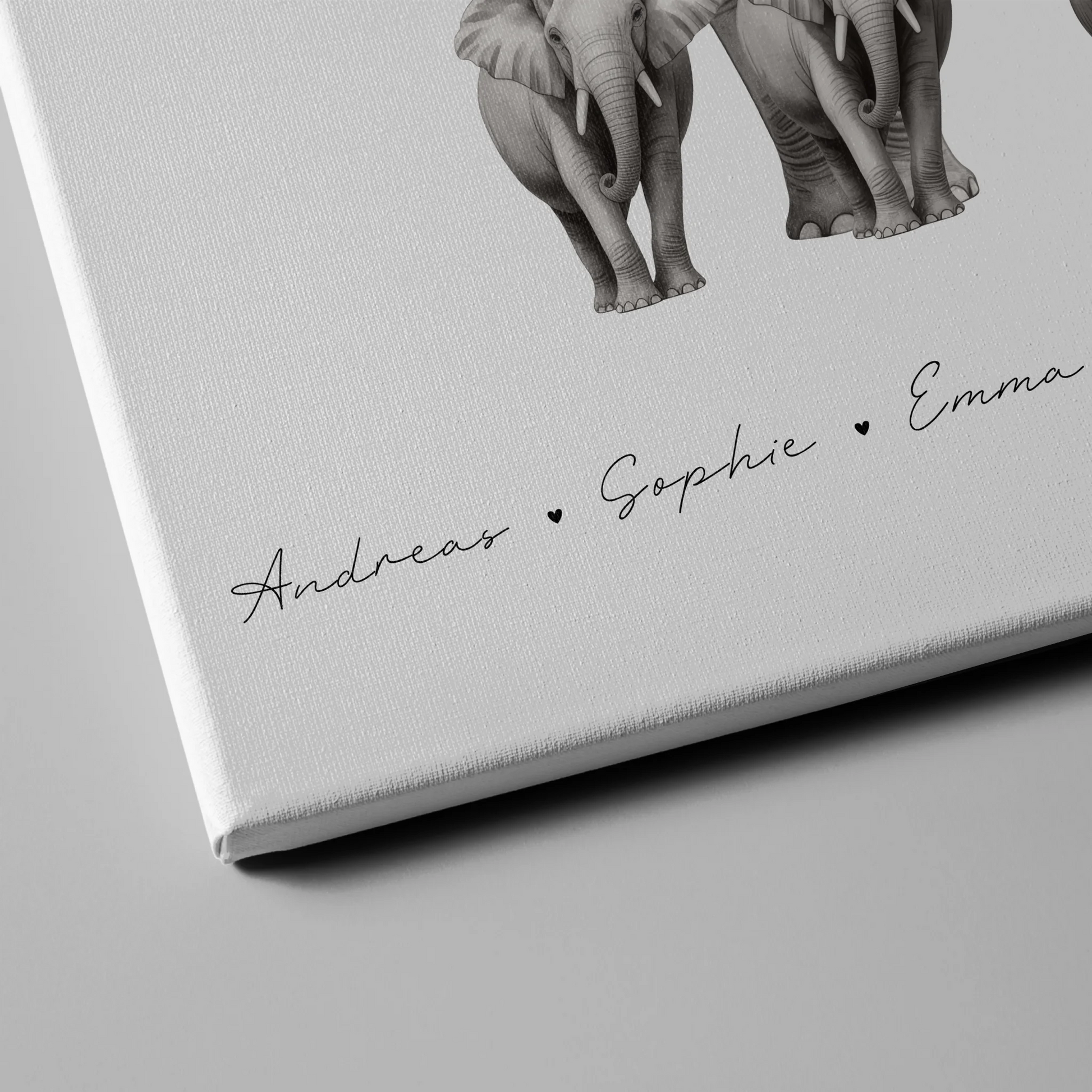 Familien Leinwand Elefanten Familienporträt Geschenk für Oma Opa Mama Papa 4