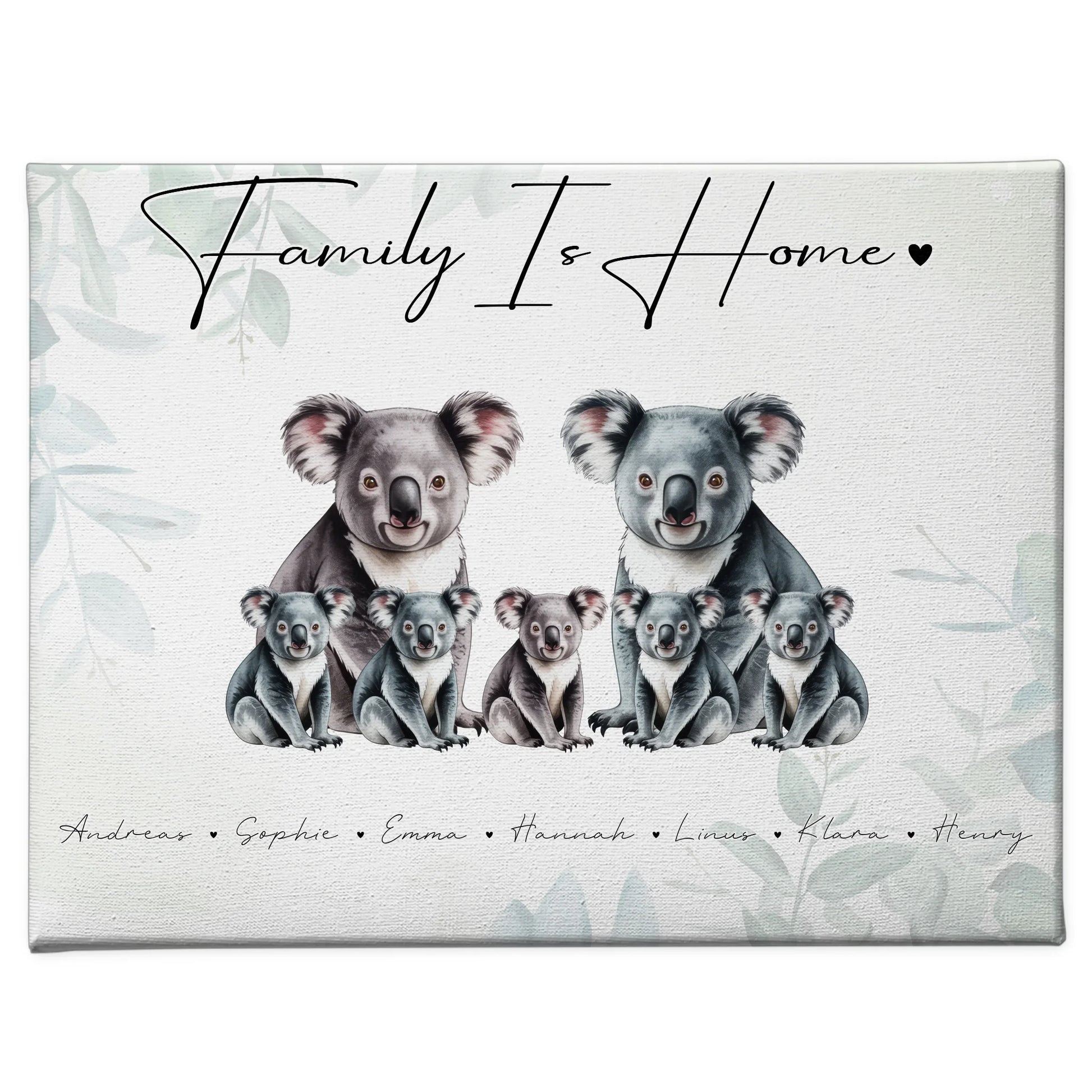 Familie Personalisierte Leinwand Koala Familienporträt Geschenk für Oma Opa Mama Papa 1