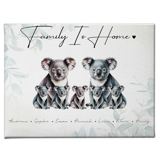 Familie Personalisierte Leinwand Koala Familienporträt Geschenk für Oma Opa Mama Papa 1