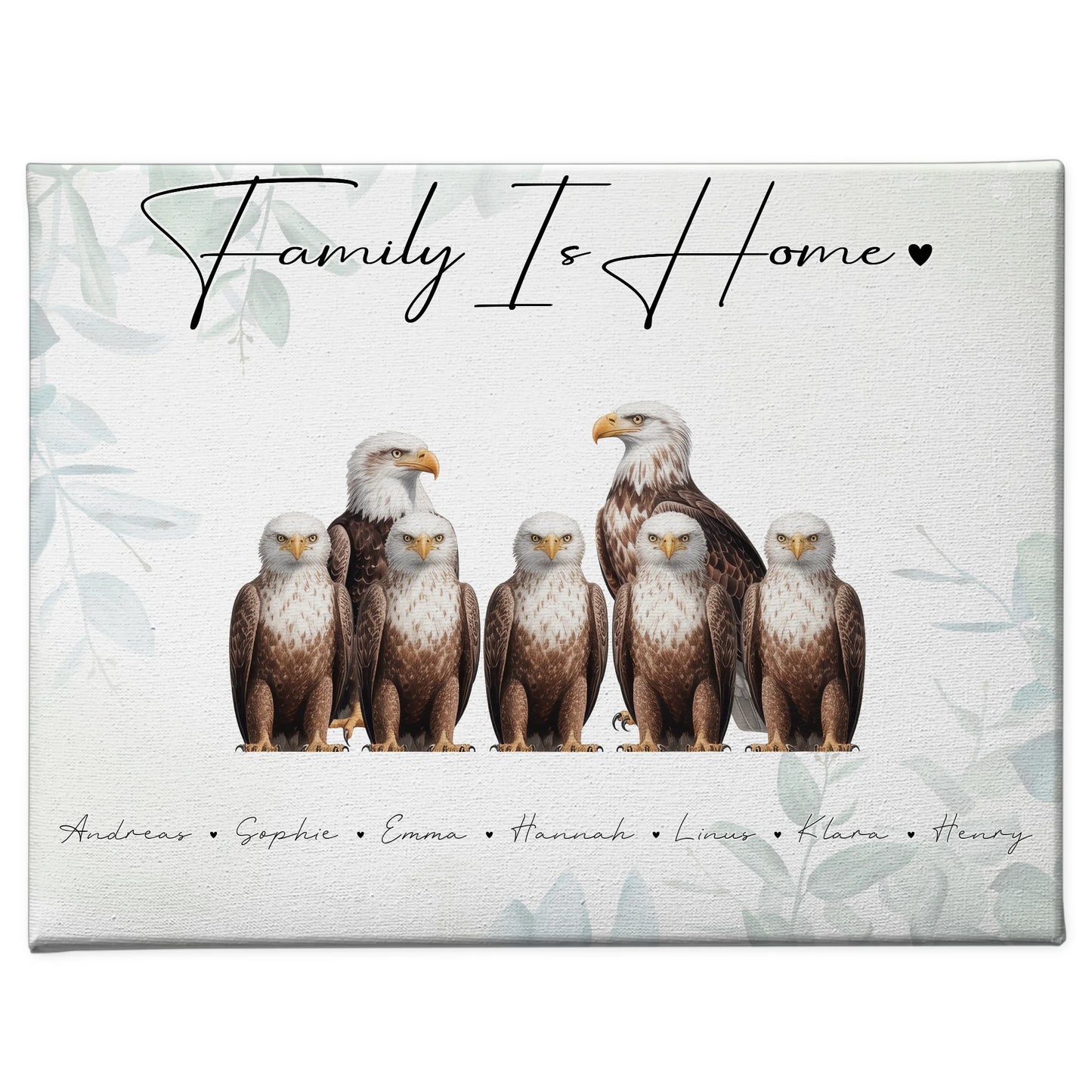 Leinwand Familie Personalisiert Adler Familienporträt Geschenk für Papa Mama Oma Opa 1