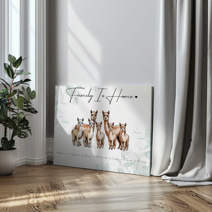 Familien Leinwand Alpaka Familienporträt Geschenk für Oma Opa Mama Papa 3