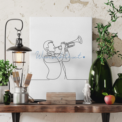 Lineart Leinwand Trompete Geschenk Sohn & Bruder 3