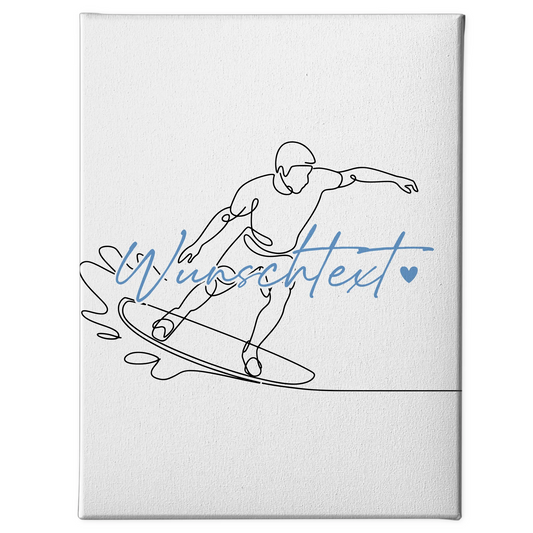 Lineart Leinwand Personalisiert Wakeboarden Geschenk Sohn & Bruder 1