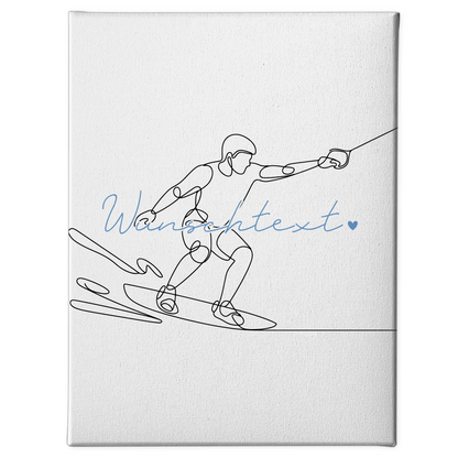 Personalisierte Leinwand Lineart Wakeboarden Geschenk Sohn & Bruder 1