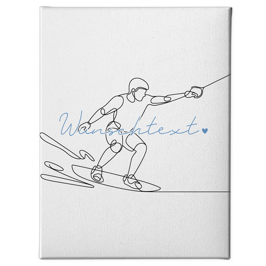 Personalisierte Leinwand Lineart Wakeboarden Geschenk Sohn & Bruder 1