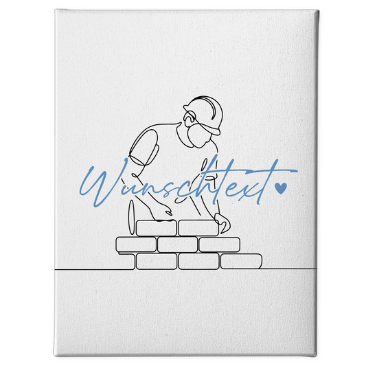 Lineart Leinwand Maurer Geschenk Sohn & Bruder 1