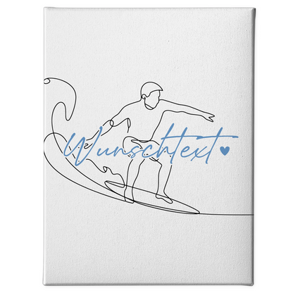 Personalisierte Leinwand Lineart Wellenreiten Geschenk Sohn & Bruder 1