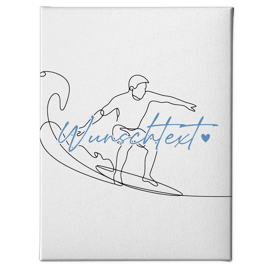Personalisierte Leinwand Lineart Wellenreiten Geschenk Sohn & Bruder 1