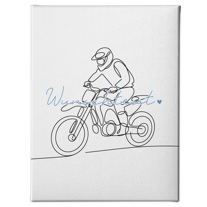 Personalisierte Leinwand Lineart Motocross Geschenk Sohn & Bruder 1