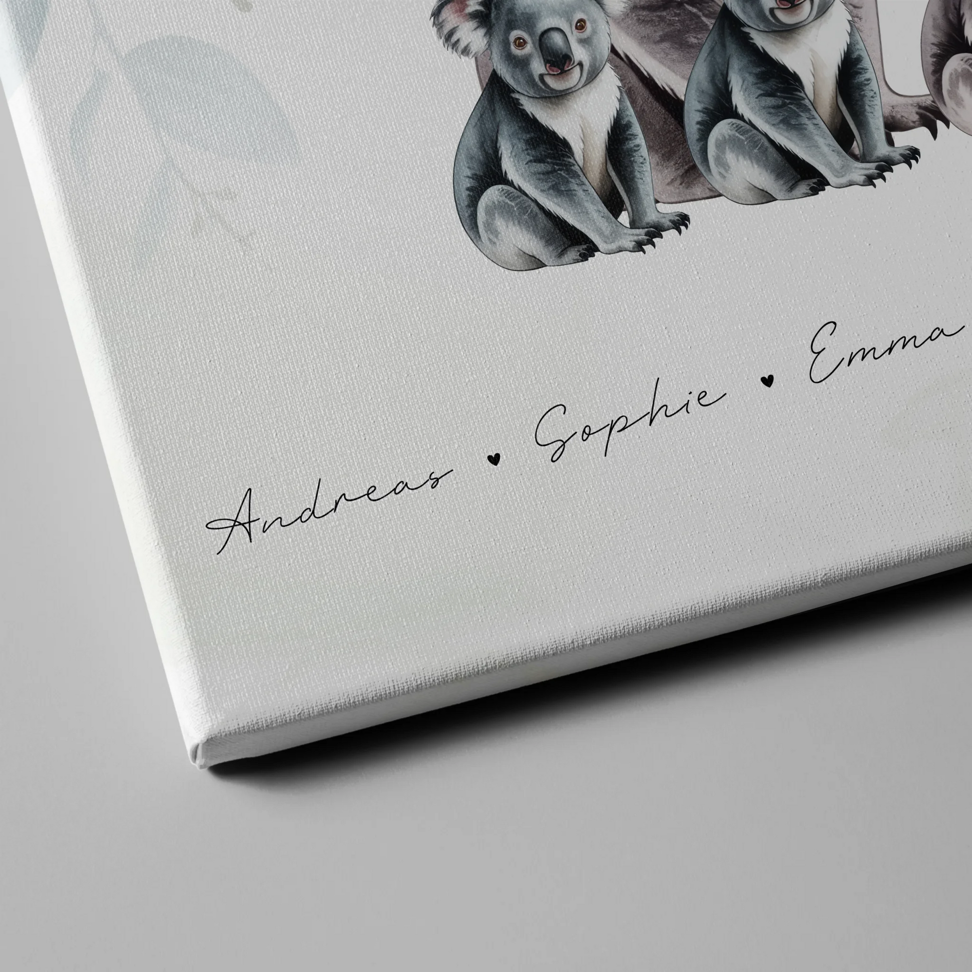 Familie Personalisierte Leinwand Koala Familienporträt Geschenk für Oma Opa Mama Papa 4