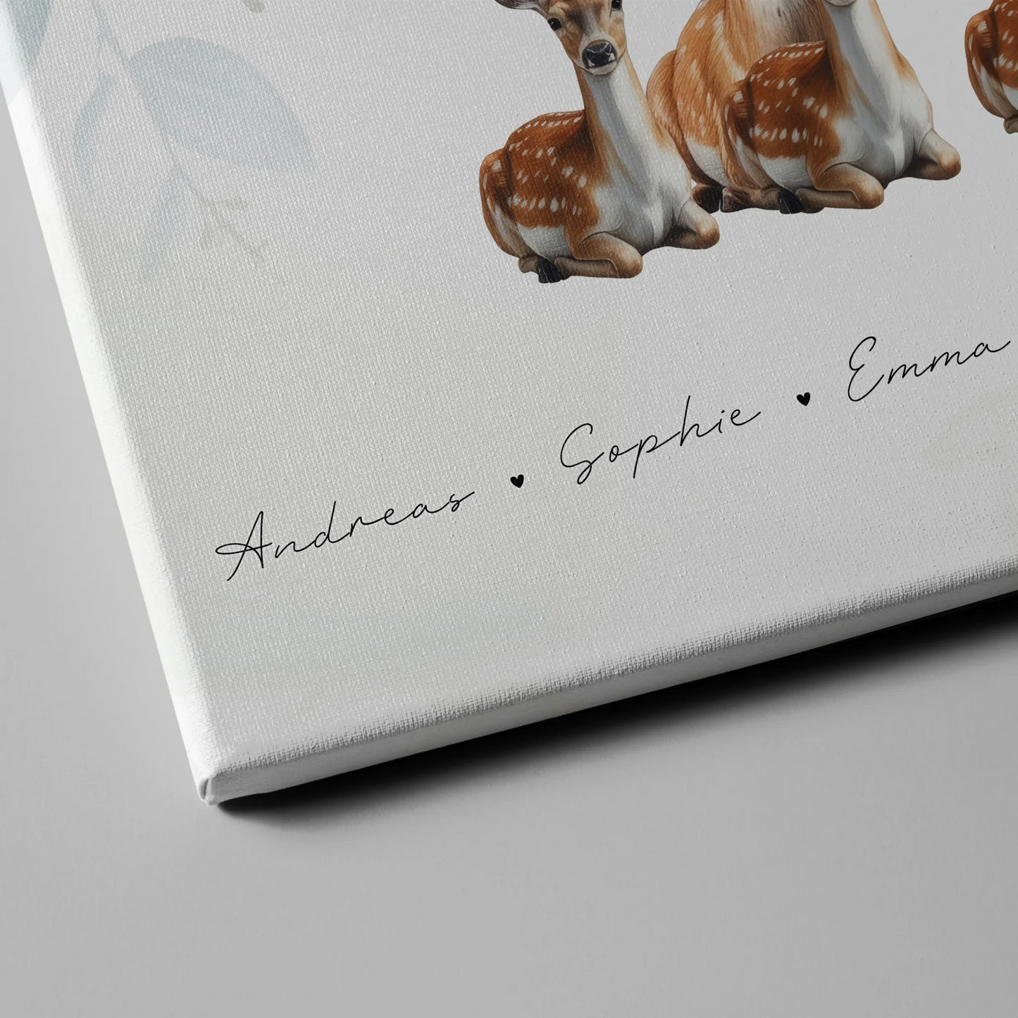 Leinwand Spruch Familie Reh Familienporträt Geschenk für Papa Mama Oma Opa 4