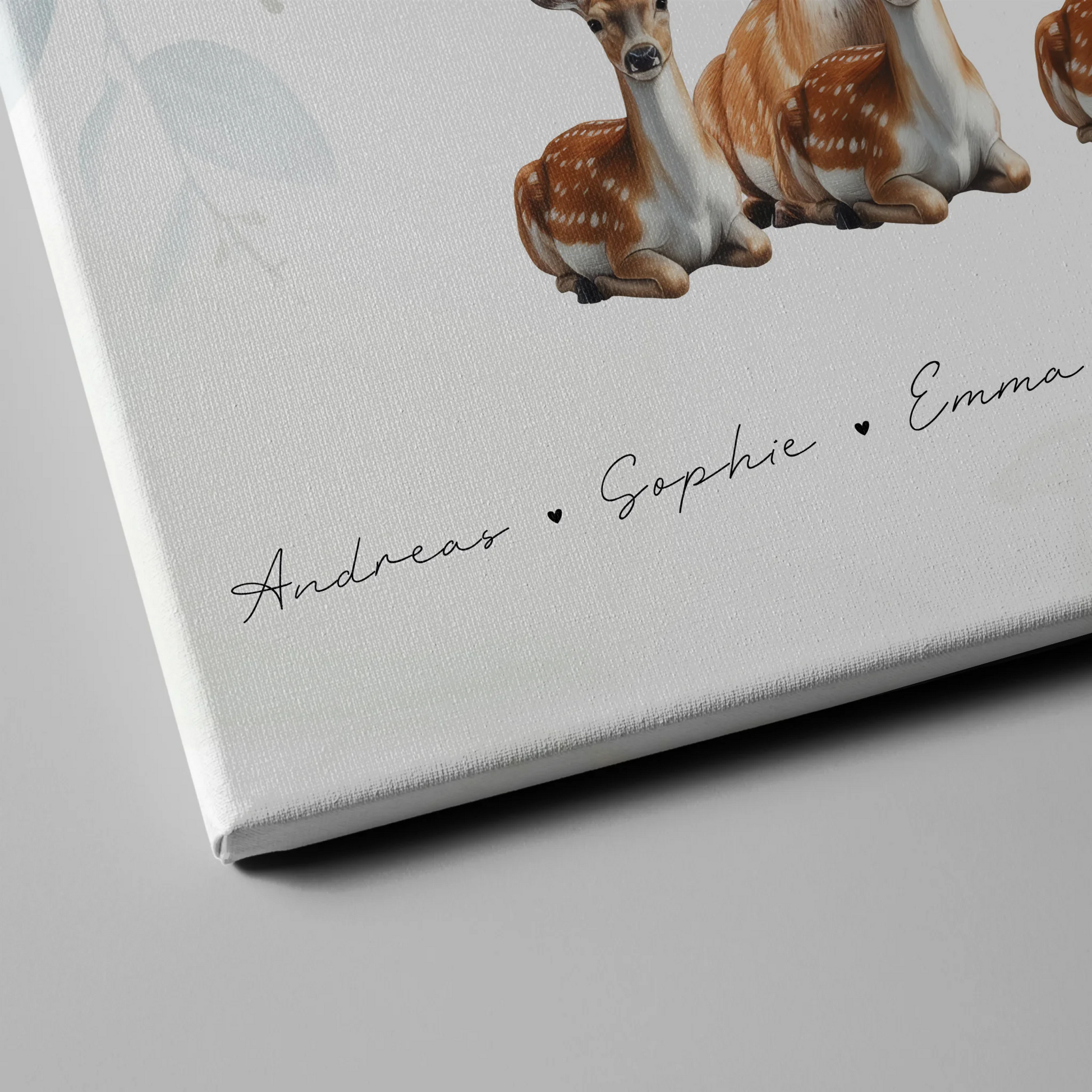 Leinwand Spruch Familie Reh Familienporträt Geschenk für Papa Mama Oma Opa 4