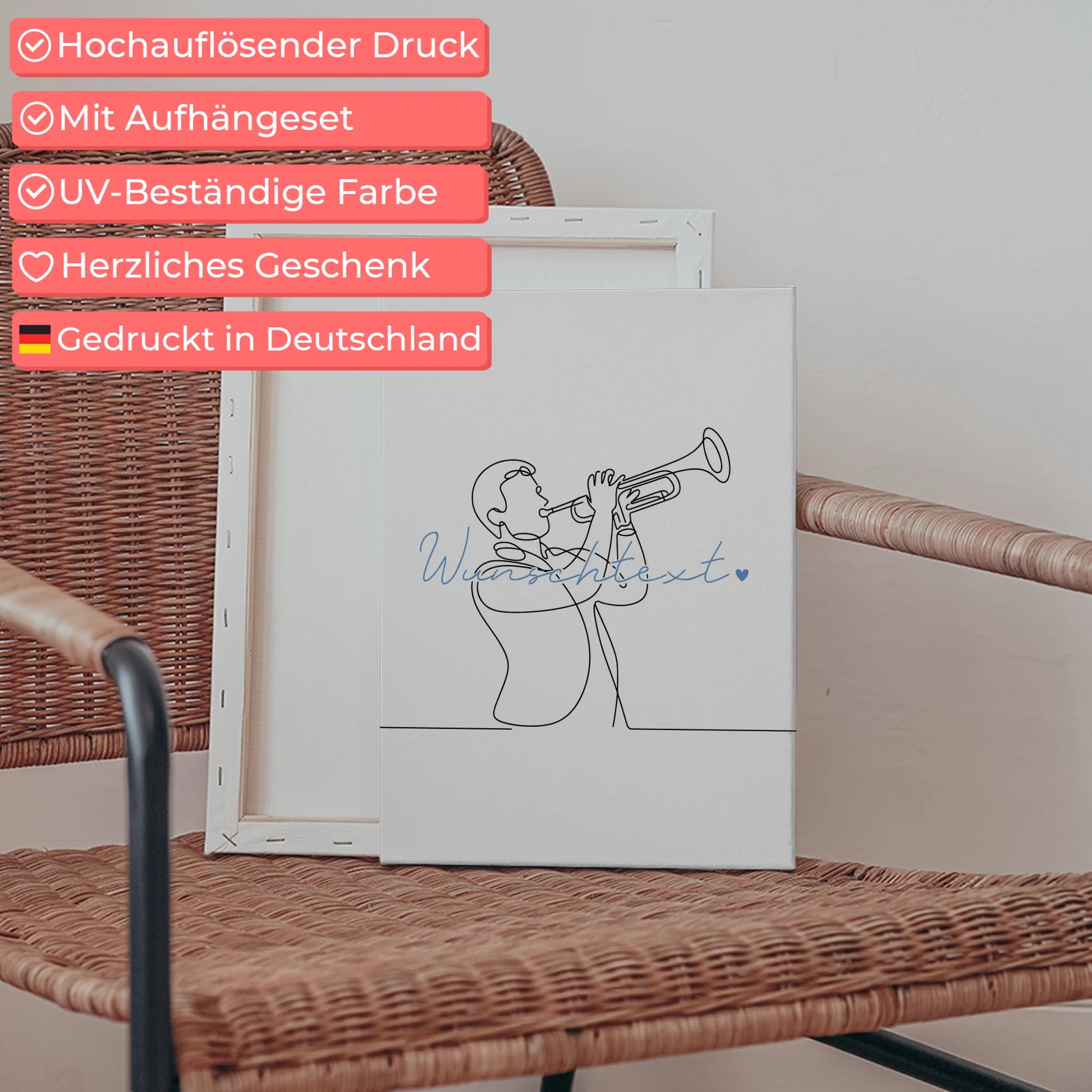Lineart Leinwand Trompete Geschenk Sohn & Bruder 5
