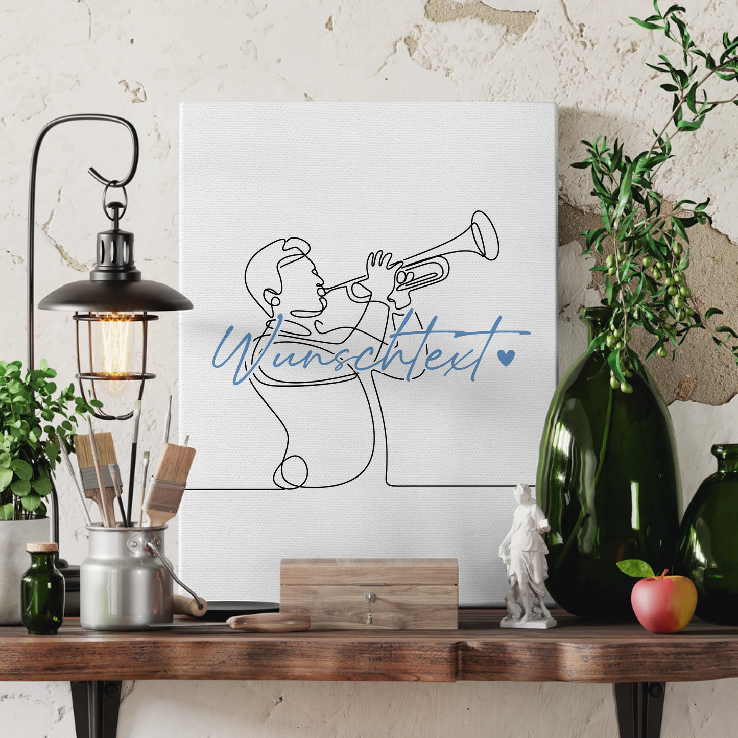 Personalisierte Leinwand Lineart Trompete Geschenk Sohn & Bruder 3