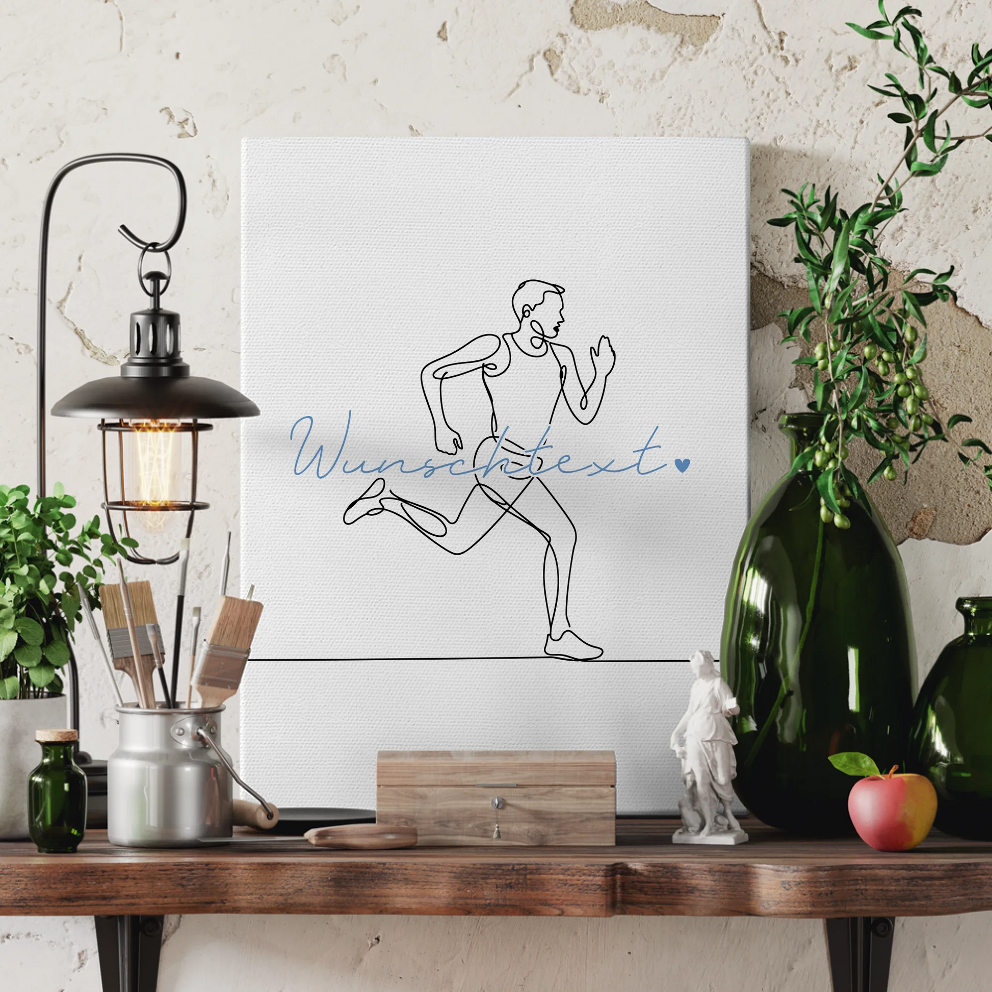 Lineart Leinwand Personalisiert Marathon Geschenk Sohn & Bruder 3