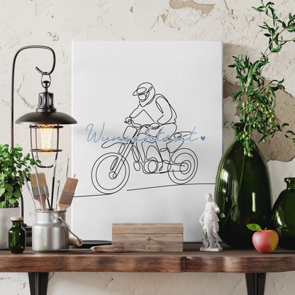 Personalisierte Leinwand Lineart Motocross Geschenk Sohn & Bruder 3
