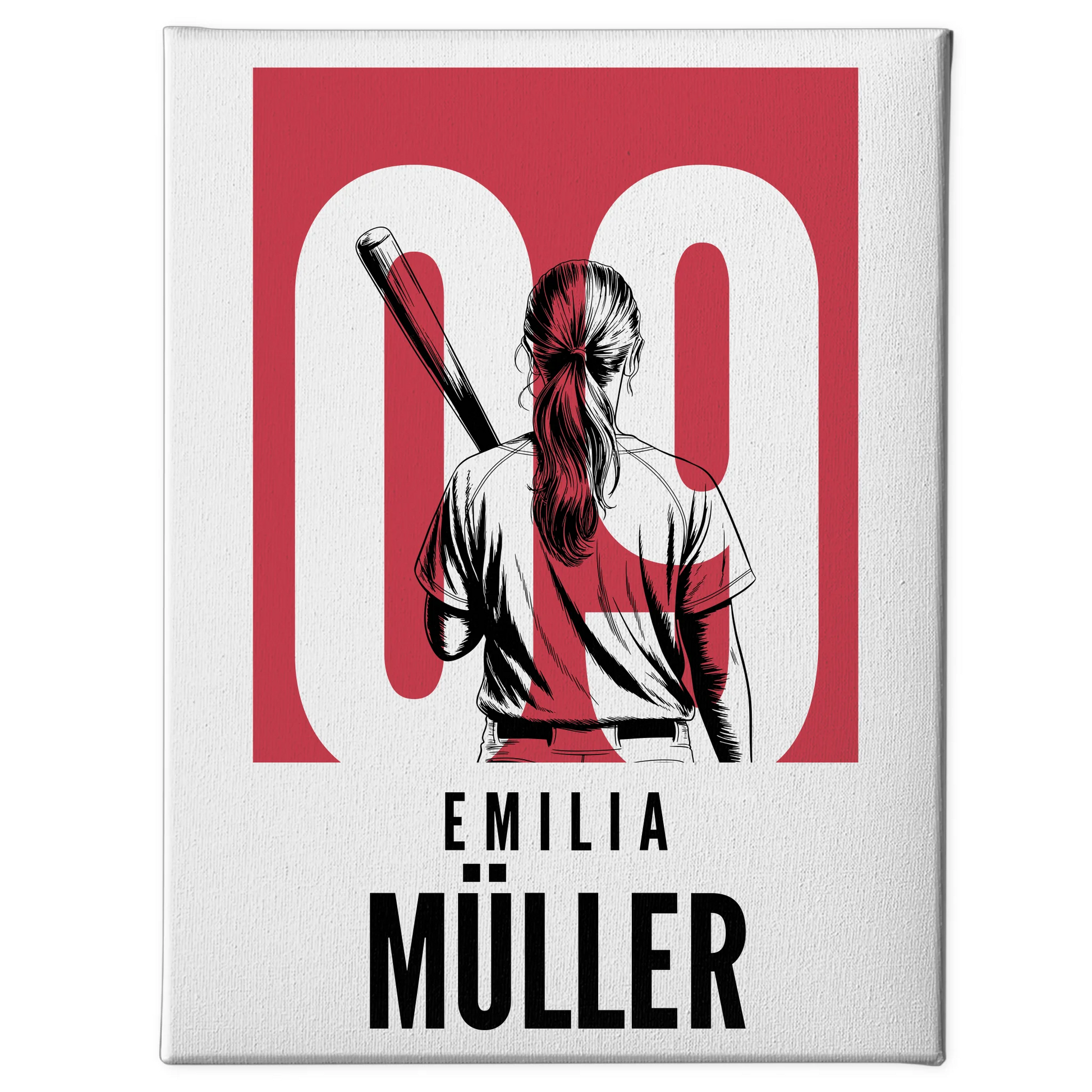 Personalisierte Leinwand Baseball Baseballspielerin Geschenk für Tocher Mama Tante Freundin 1