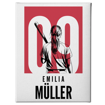 Personalisierte Leinwand Baseball Baseballspielerin Geschenk für Tocher Mama Tante Freundin 1