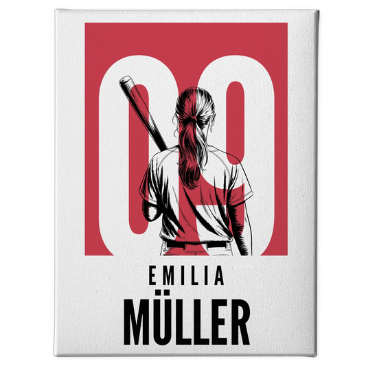 Personalisierte Leinwand Baseball Baseballspielerin Geschenk für Tocher Mama Tante Freundin 1