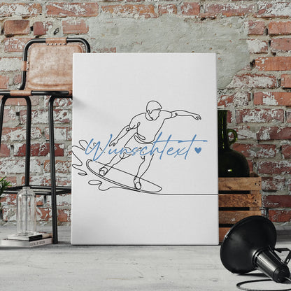 Lineart Leinwand Personalisiert Wakeboarden Geschenk Sohn & Bruder 4
