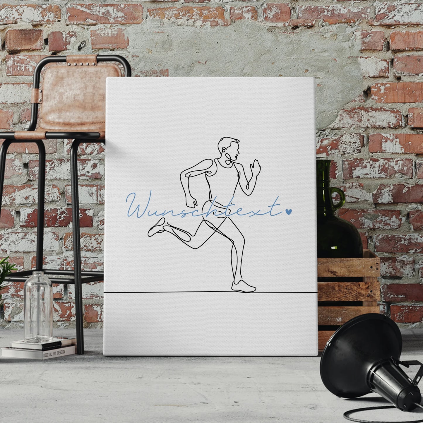 Lineart Leinwand Personalisiert Marathon Geschenk Sohn & Bruder 4