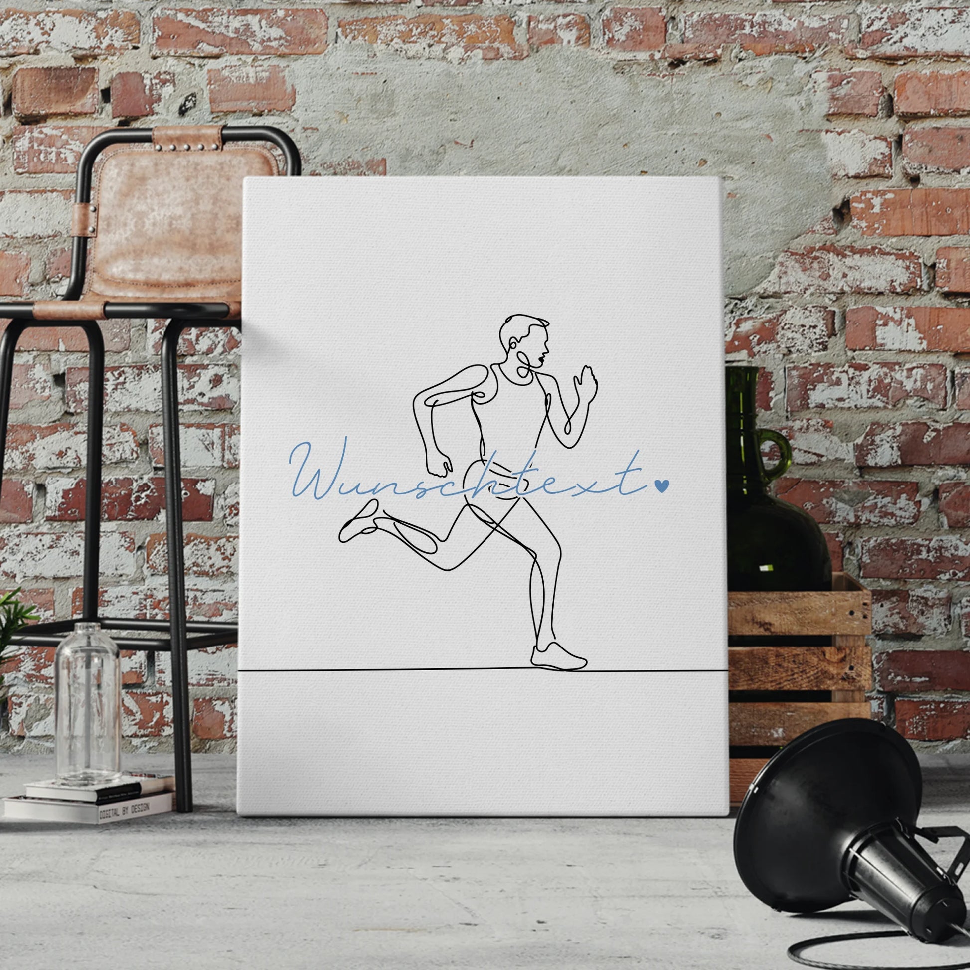 Lineart Leinwand Personalisiert Marathon Geschenk Sohn & Bruder 4